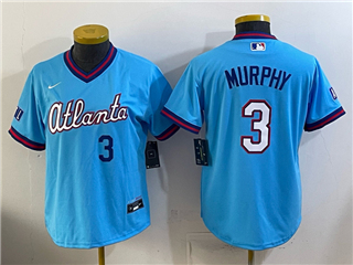 Atlanta Braves #3 Dale Murphy Women's Powder Blue 2026 City Connect Jersey