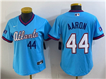 Atlanta Braves #44 Hank Aaron Women's Powder Blue 2026 City Connect Jersey
