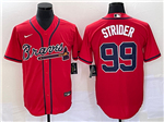 Atlanta Braves #99 Spencer Strider Red Cool Base Jersey