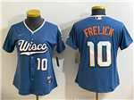Milwaukee Brewers #10 Sal Frelick Women's Blue 2026 City Connect Jersey