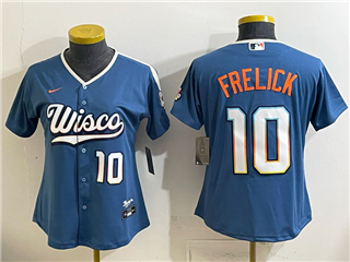 Milwaukee Brewers #10 Sal Frelick Women's Blue 2026 City Connect Jersey