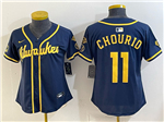 Milwaukee Brewers #11 Jackson Chourio Women's Navy Limited Jersey