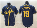 Milwaukee Brewers #19 Robin Yount Navy Limited Jersey
