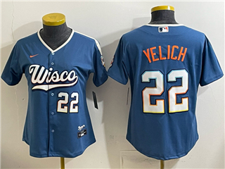Milwaukee Brewers #22 Christian Yelich Women's Blue 2026 City Connect Jersey
