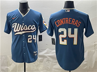 Milwaukee Brewers #24 William Contreras Blue 2026 City Connect Jersey