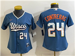 Milwaukee Brewers #24 William Contreras Women's Blue 2026 City Connect Jersey