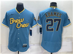 Milwaukee Brewers #27 Willy Adames Powder Blue 2022 City Connect Flex Base Jersey