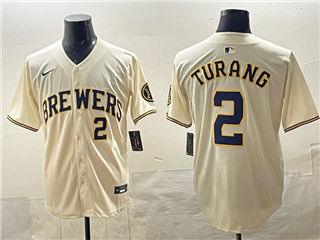 Milwaukee Brewers #2 Brice Turang Cream Limited Jersey