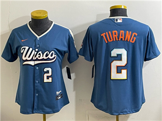 Milwaukee Brewers #2 Brice Turang Women's Blue 2026 City Connect Jersey
