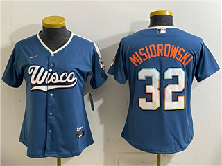 Milwaukee Brewers #32 Jacob Misiorowski Women's Blue 2026 City Connect Jersey