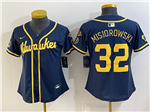 Milwaukee Brewers #32 Jacob Misiorowski Women's Navy Limited Jersey