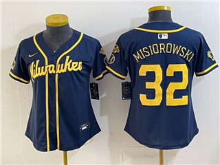 Milwaukee Brewers #32 Jacob Misiorowski Women's Navy Limited Jersey