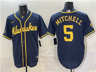 Milwaukee Brewers #5 Garrett Mitchell Navy Limited Jersey