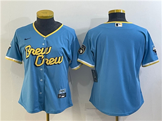 Milwaukee Brewers Women's Powder Blue 2022 City Connect Cool Base Team Jersey