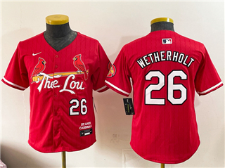 St. Louis Cardinals #26 JJ Wetherholt Youth Red City Connect Limited Jersey