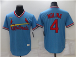 St. Louis Cardinals #4 Yadier Molina Light Blue Cooperstown Collection Cool Base Jersey