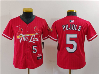 St. Louis Cardinals #5 Albert Pujols Youth Red 2024 City Connect Limited Jersey
