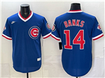Chicago Cubs #14 Ernie Banks Blue Cooperstown Collection Jersey