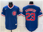 Chicago Cubs #23 Ryne Sandberg Blue Cooperstown Collection Jersey