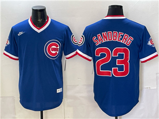 Chicago Cubs #23 Ryne Sandberg Blue Cooperstown Collection Jersey