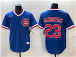 Chicago Cubs #23 Ryne Sandberg Blue Cooperstown Collection Jersey