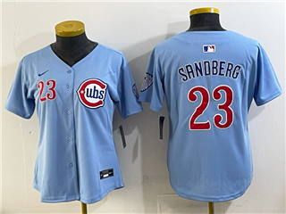Chicago Cubs #23 Ryne Sandberg Women's Navy City Connect Limited Jersey