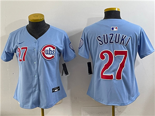 Chicago Cubs #27 Seiya Suzuki Women's Navy City Connect Limited Jersey