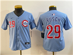 Chicago Cubs #29 Michael Busch Youth 2025 Light Blue City Connect Limited Jersey