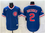 Chicago Cubs #2 Nico Hoerner Blue Cooperstown Collection Jersey