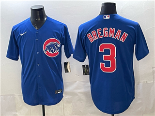 Chicago Cubs #3 Alex Bregman Blue Limited Jersey