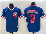 Chicago Cubs #3 Alex Bregman Blue Cooperstown Collection Jersey