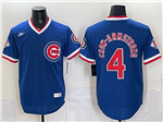 Chicago Cubs #4 Pete Crow-Armstrong Blue Cooperstown Collection Jersey