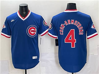 Chicago Cubs #4 Pete Crow-Armstrong Blue Cooperstown Collection Jersey