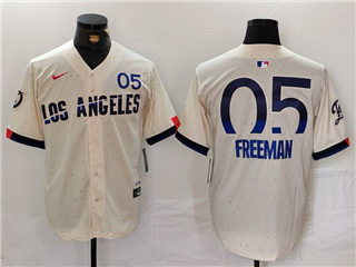 Los Angeles Dodgers #05 Freddie Freeman Cream 2024 City Connect Limited Jersey