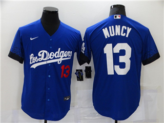 Los Angeles Dodgers #13 Max Muncy Royal Blue 2021 City Connect Cool Base Jersey