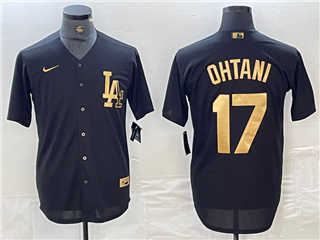 Los Angeles Dodgers #17 Shohei Ohtani Black Gold Jersey