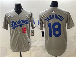 Los Angeles Dodgers #18 Yoshinobu Yamamoto Alternate Gray Limited Jersey