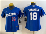 Los Angeles Dodgers #18 Yoshinobu Yamamoto Women's Blue Alternate Limited Jersey
