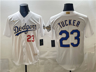 Los Angeles Dodgers #23 Kyle Tucker White 2026 Gold Collection Jersey
