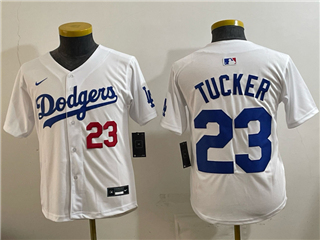 Los Angeles Dodgers #23 Kyle Tucker Youth White Limited Jersey
