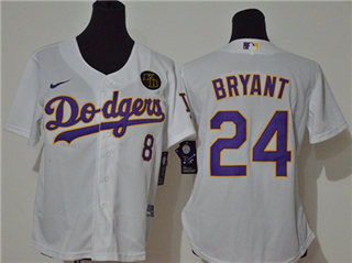 Los Angeles Dodgers #8/24 Kobe Bryant Women's White/Purple 2020 KB Cool Base Jersey