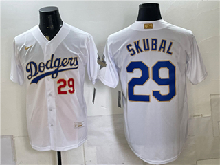 Los Angeles Dodgers #29 Tarik Skubal White 2026 Gold Collection Jersey