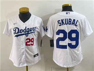 Los Angeles Dodgers #29 Tarik Skubal Women's White Limited Jersey