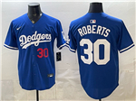 Los Angeles Dodgers #30 Dave Roberts Royal Blue Limited Jersey