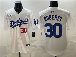 Los Angeles Dodgers #30 Dave Roberts White Limited Jersey