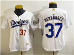 Los Angeles Dodgers #37 Teoscar Hernandez Women's White 2026 Gold Collection Jersey