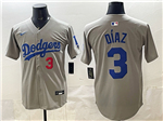 Los Angeles Dodgers #3 Edwin Diaz Alternate Gray Limited Jersey