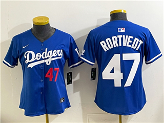 Los Angeles Dodgers #47 Ben Rortvedt Women's Royal Blue Limited Jersey