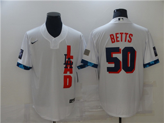 Los Angeles Dodgers #50 Mookie Betts White 2021 MLB All-Star Game Cool Base Jersey