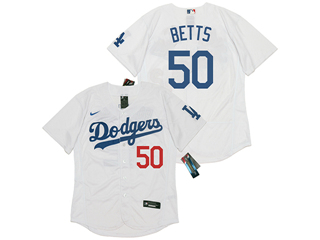 Los Angeles Dodgers #50 Mookie Betts White 2020 Flex Base Jersey